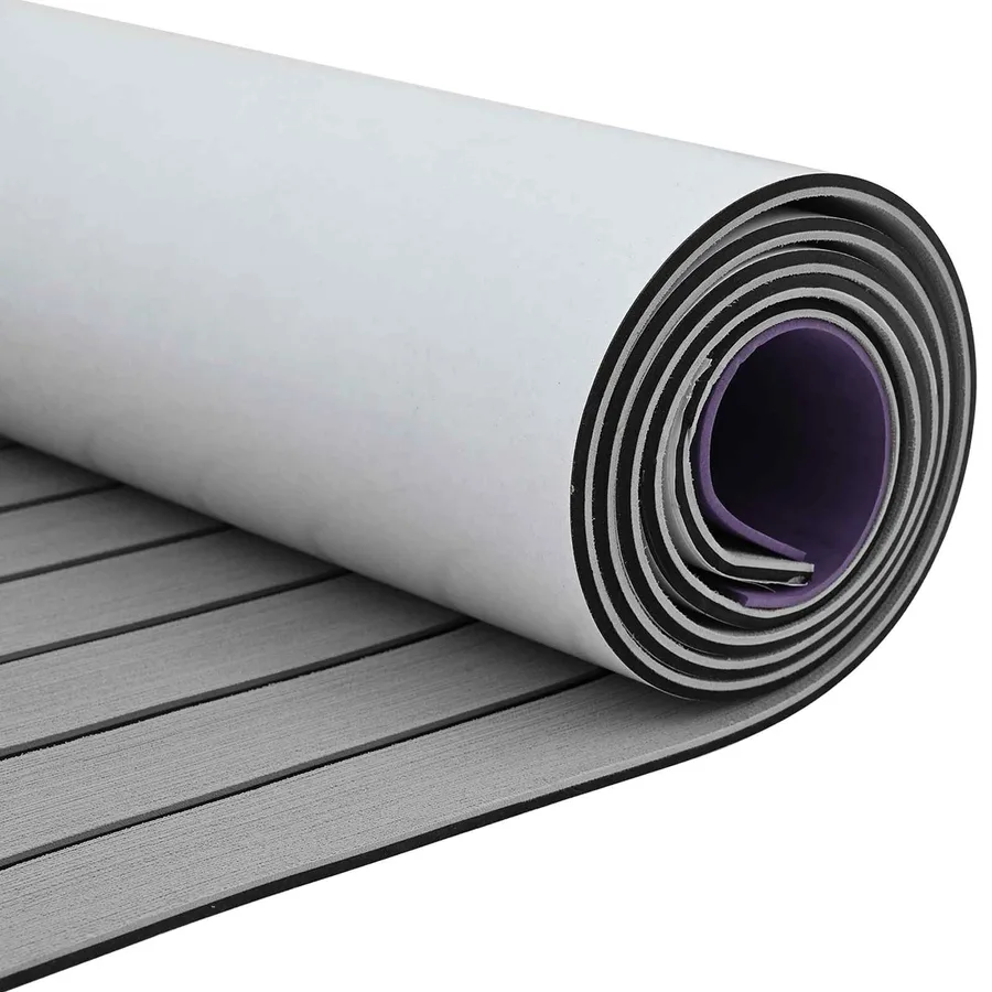 Tapis de bateau Rayé Gris clair et noir 240 x 60 cm EVA - 3