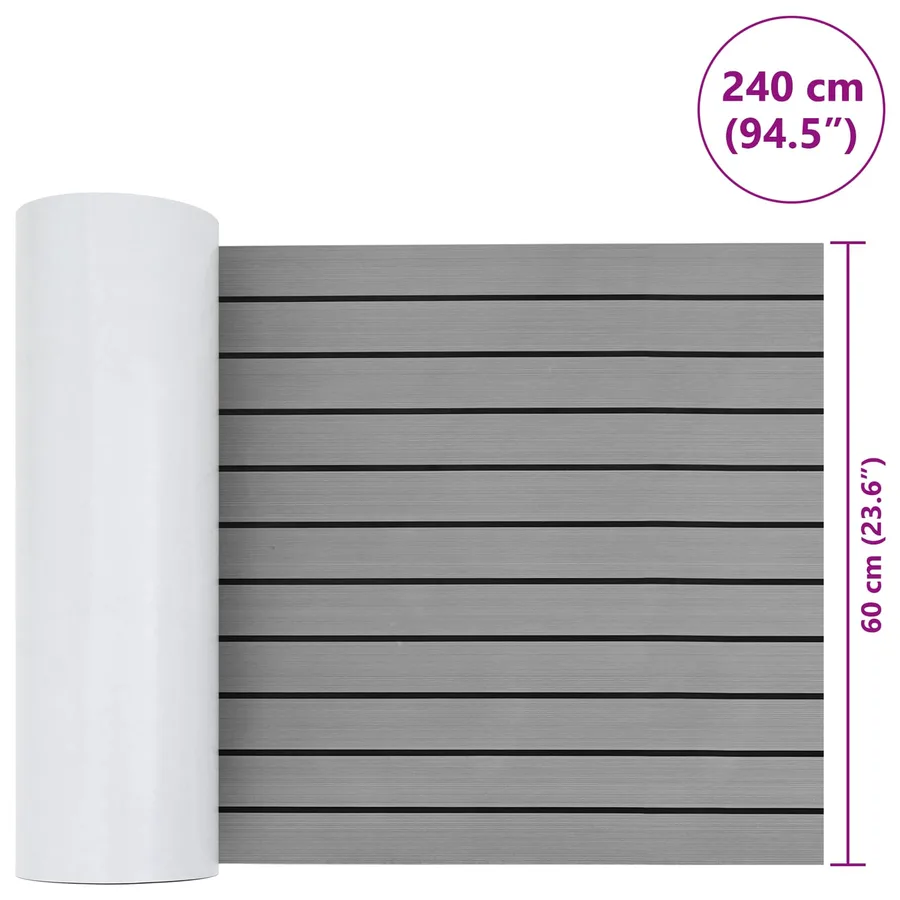 Tapis de bateau Rayé Gris clair et noir 240 x 60 cm EVA - 8