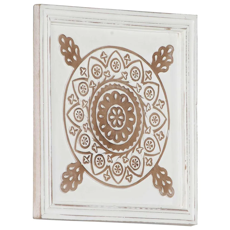 Décor artistique 2 pcs Marron et blanc 40 x 40 x 1,5 cm - 2