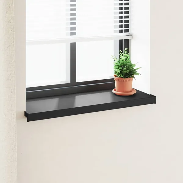 Appui de fenêtre Noir avec grain de bois 60 x 30 x 4,5 cm PVC