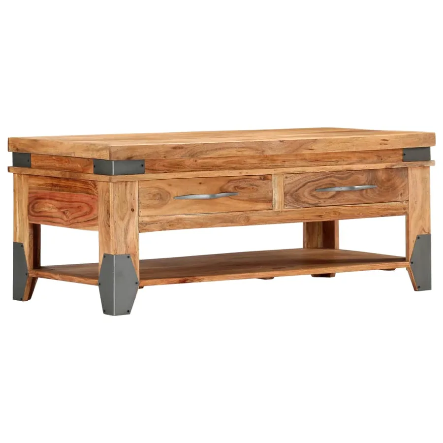 Table basse 110x52x45 cm Bois d'acacia solide - 11