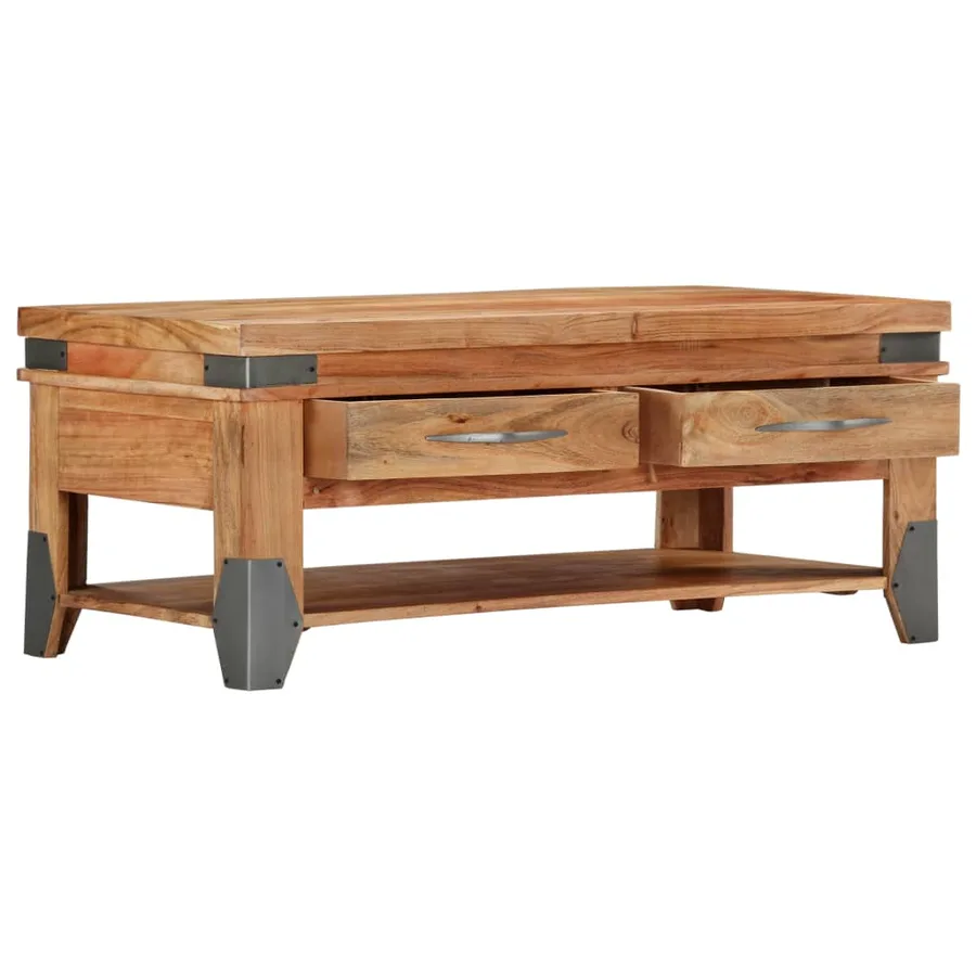 Table basse 110x52x45 cm Bois d'acacia solide - 4