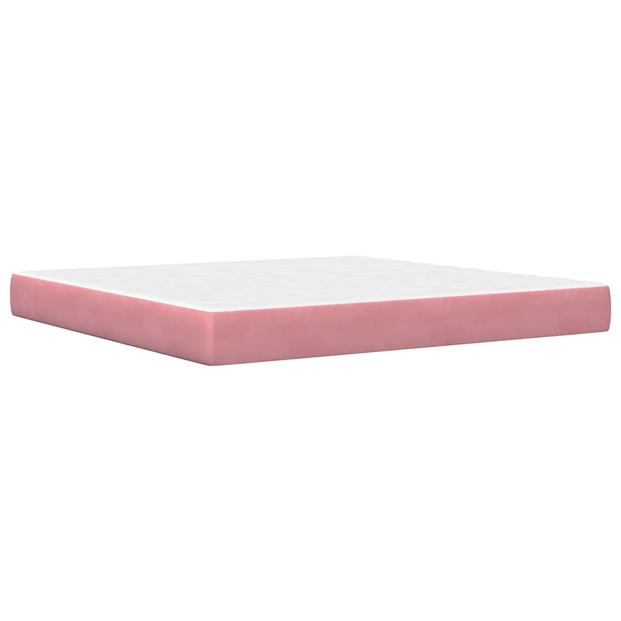 Cadre de lit avec matelas Rose 200 x 200 cm Velours - 5