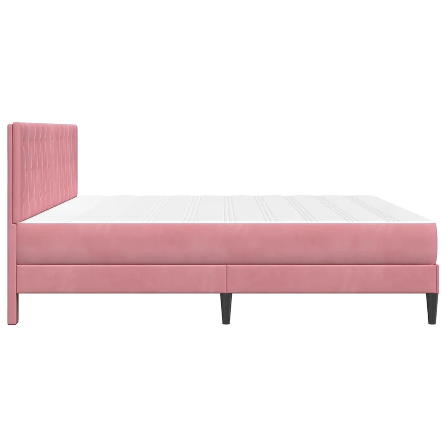 Cadre de lit avec matelas Rose 200 x 200 cm Velours - 7
