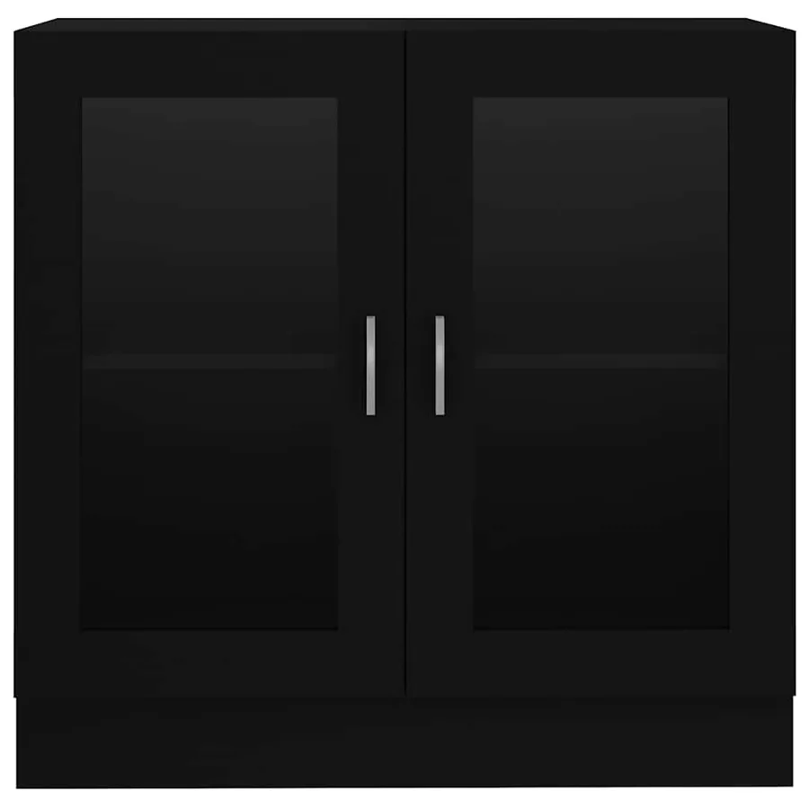 Armoire à vitrine noir 82,5x30,5x80 cm Bois d'ingénierie - 5