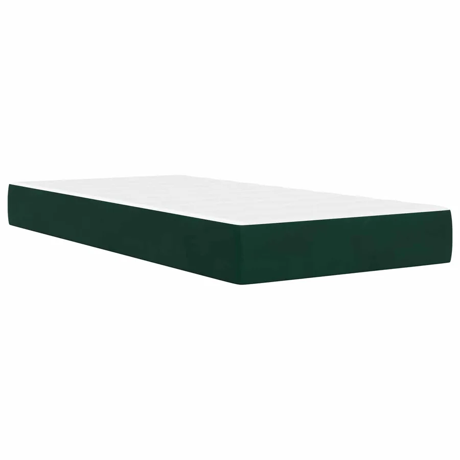 Cadre de lit avec matelas Vert foncé 80 x 200 cm Velours - 5
