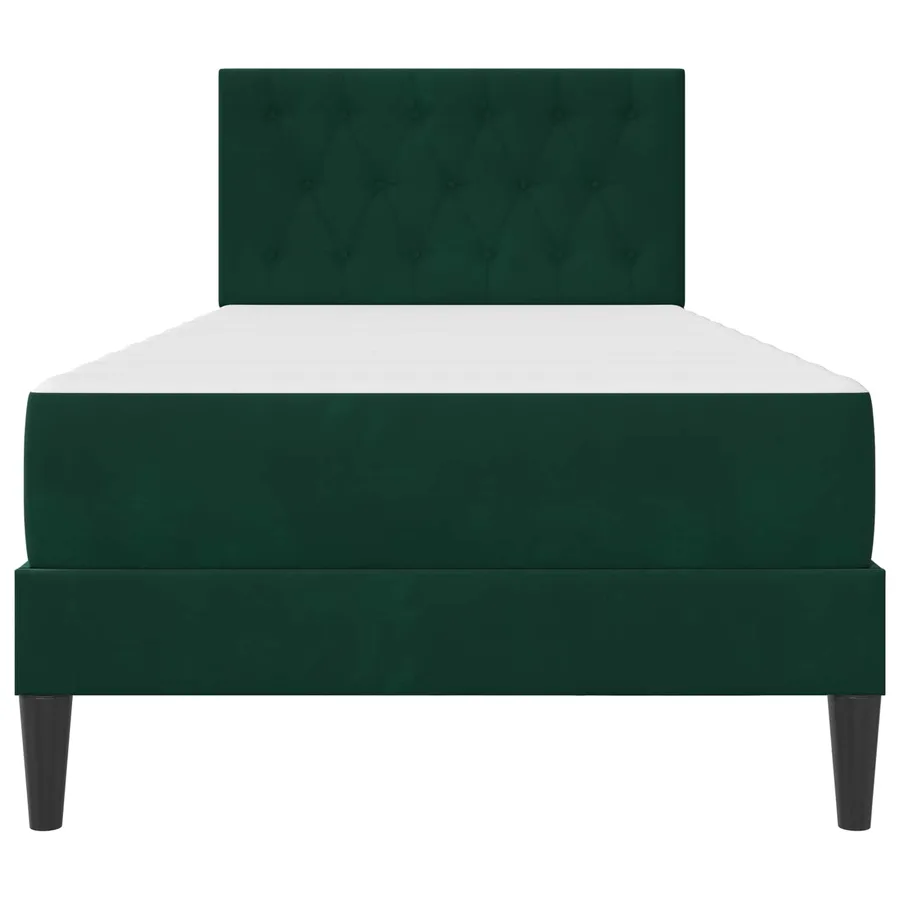 Cadre de lit avec matelas Vert foncé 80 x 200 cm Velours - 6