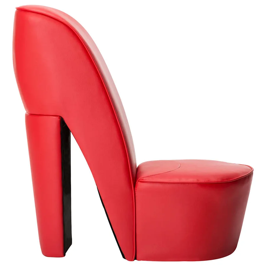 Chaise en forme de chaussure à talon haut Rouge Similicuir - 3