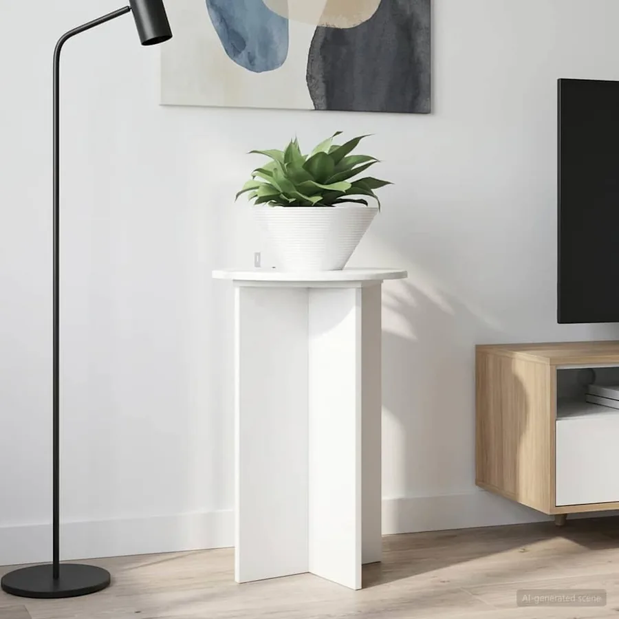 Support de Plante 2 pcs Blanc brillant Ø40 x 60 cm