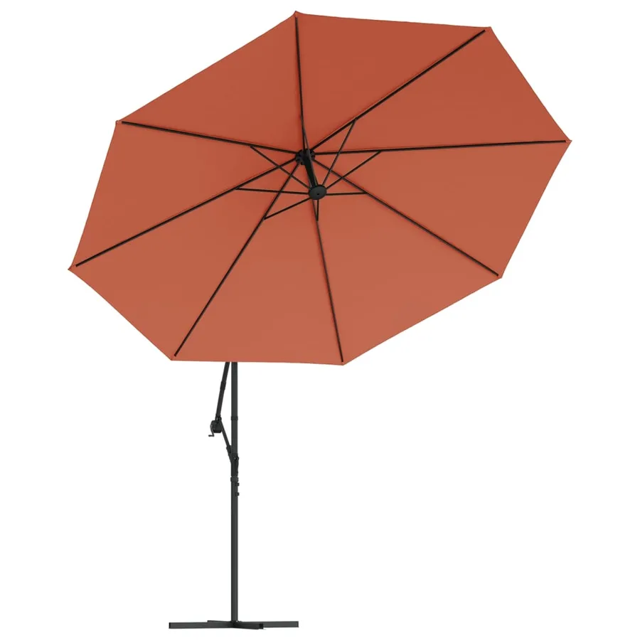 Parasol de jardin en porte-à-faux avec lumières LED terre cuite - 5