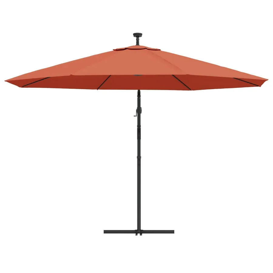 Parasol de jardin en porte-à-faux avec lumières LED terre cuite - 7