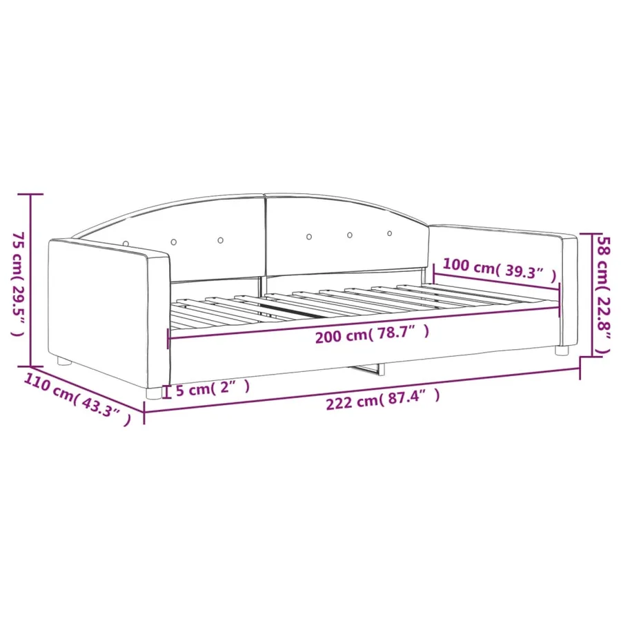 Lit de repos rose 100x200 cm velours - 8