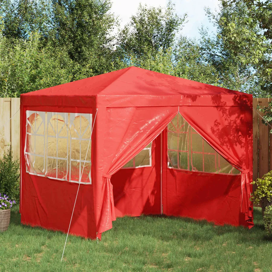Tente de fête Rouge 250 x 250 x 240 cm PE et acier