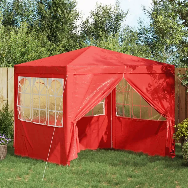 Tente de fête Rouge 250 x 250 x 240 cm PE et acier