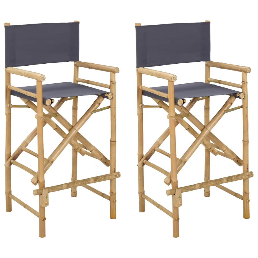 Chaise de directeur pliante 2 pcs Naturel Bambou - 2