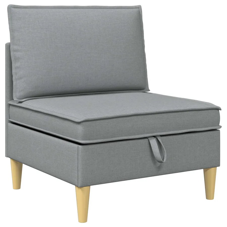 Canapé modulaire avec rangement 5 pcs Gris clair Tissu - 5