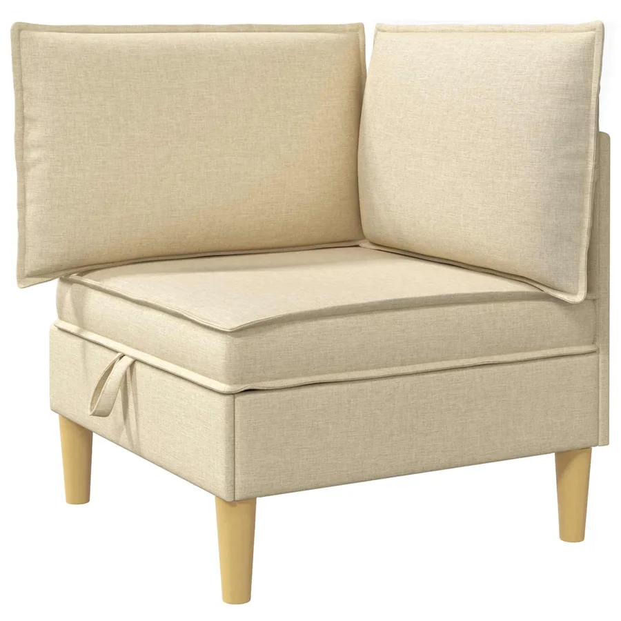 Canapé modulaire avec rangement 6 pcs Crème Tissu - 4