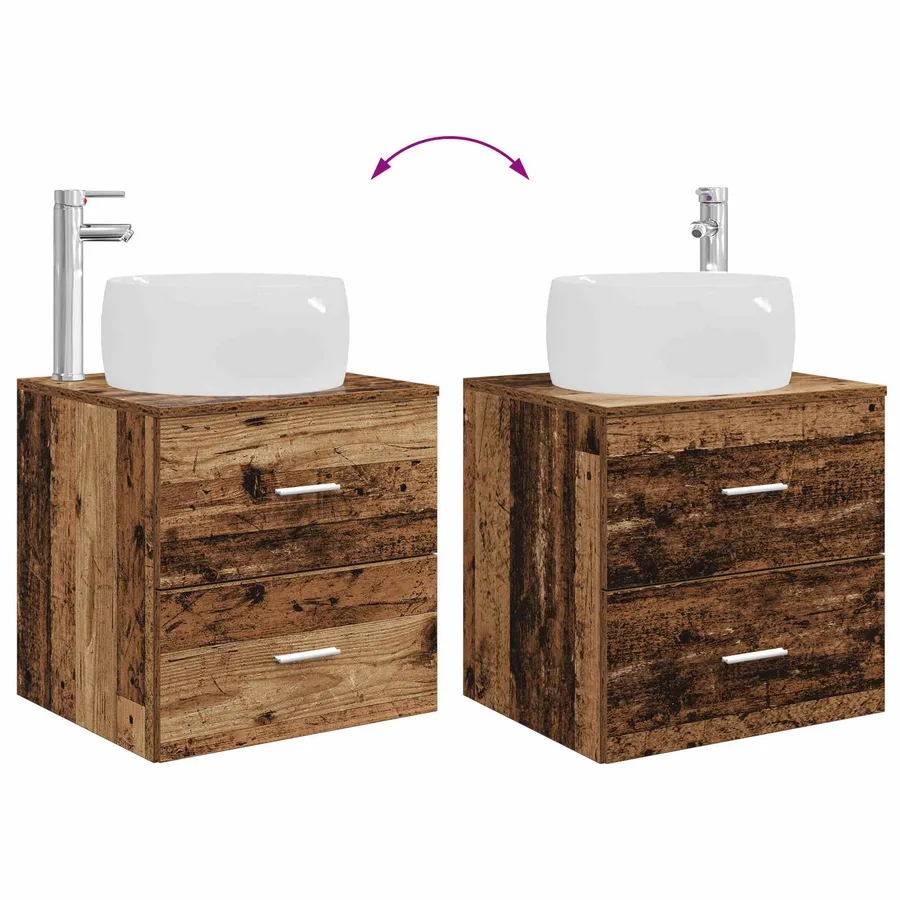 Ensemble de mobilier de salle de bain 5 pcs Bois ancien - 13