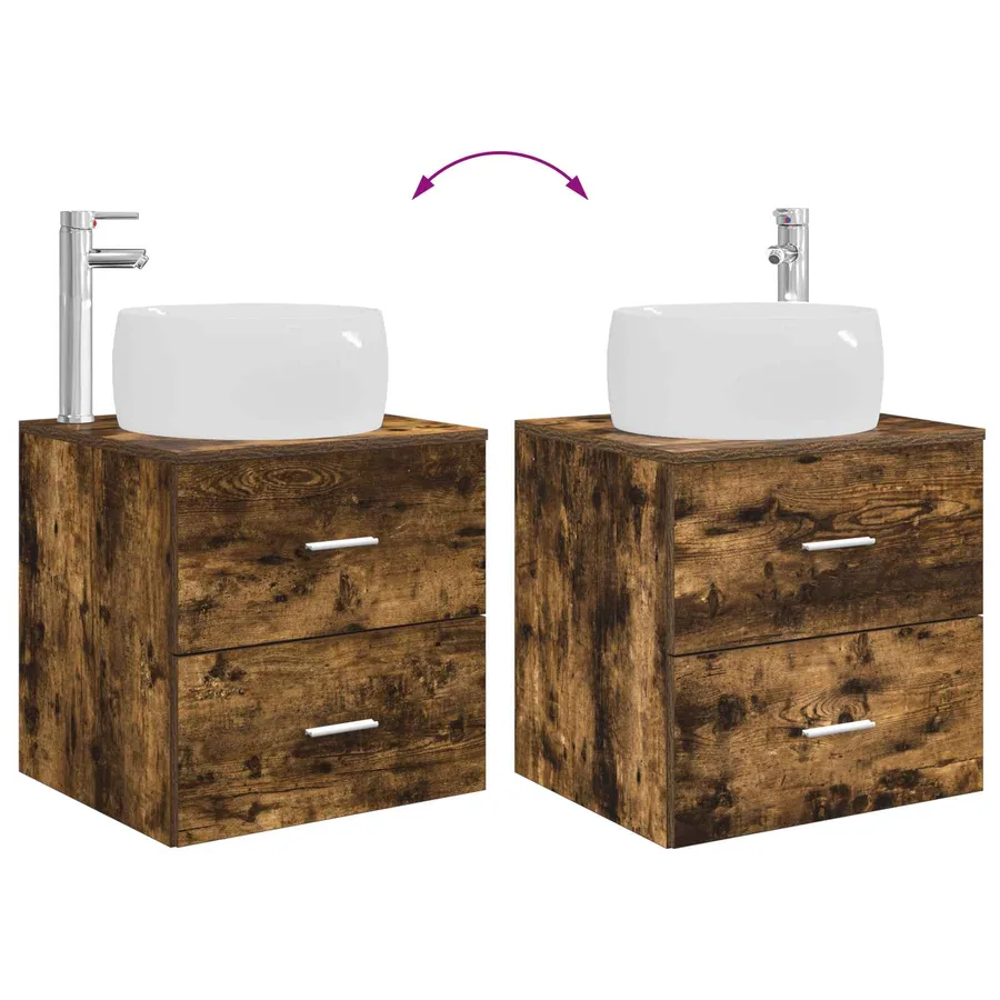 Ensemble de mobilier de salle de bain 2 pcs Chêne fumé - 9