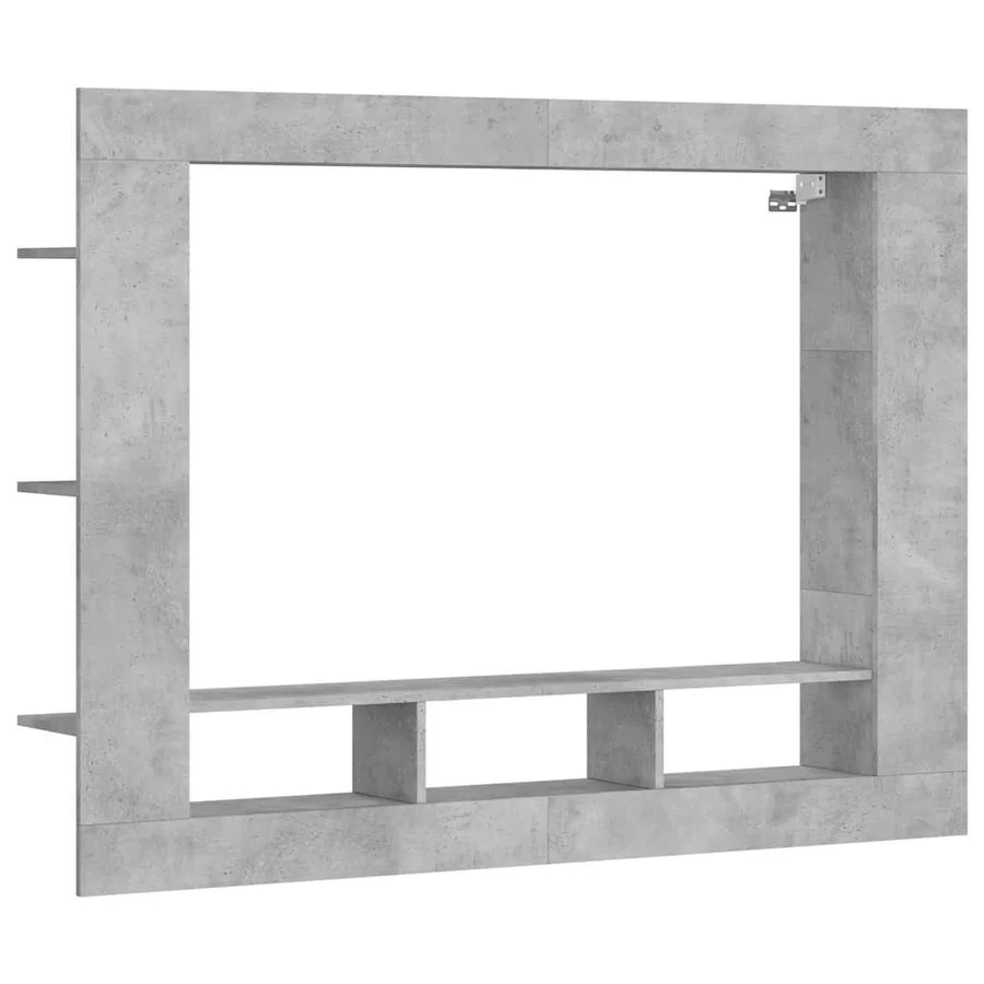 Meuble TV gris béton 152x22x113 cm bois d'ingénierie - 2