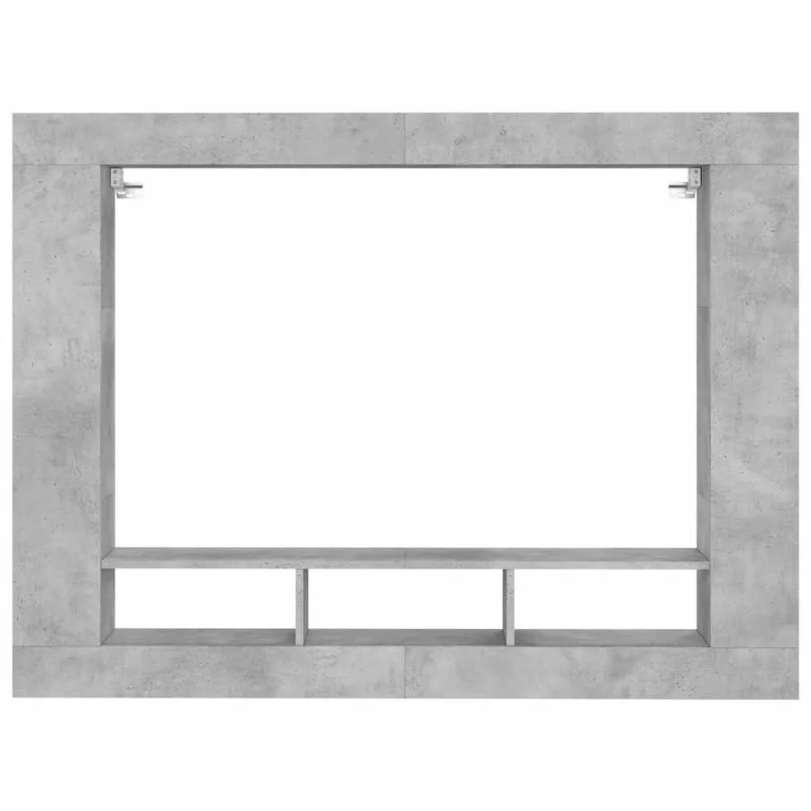 Meuble TV gris béton 152x22x113 cm bois d'ingénierie - 4