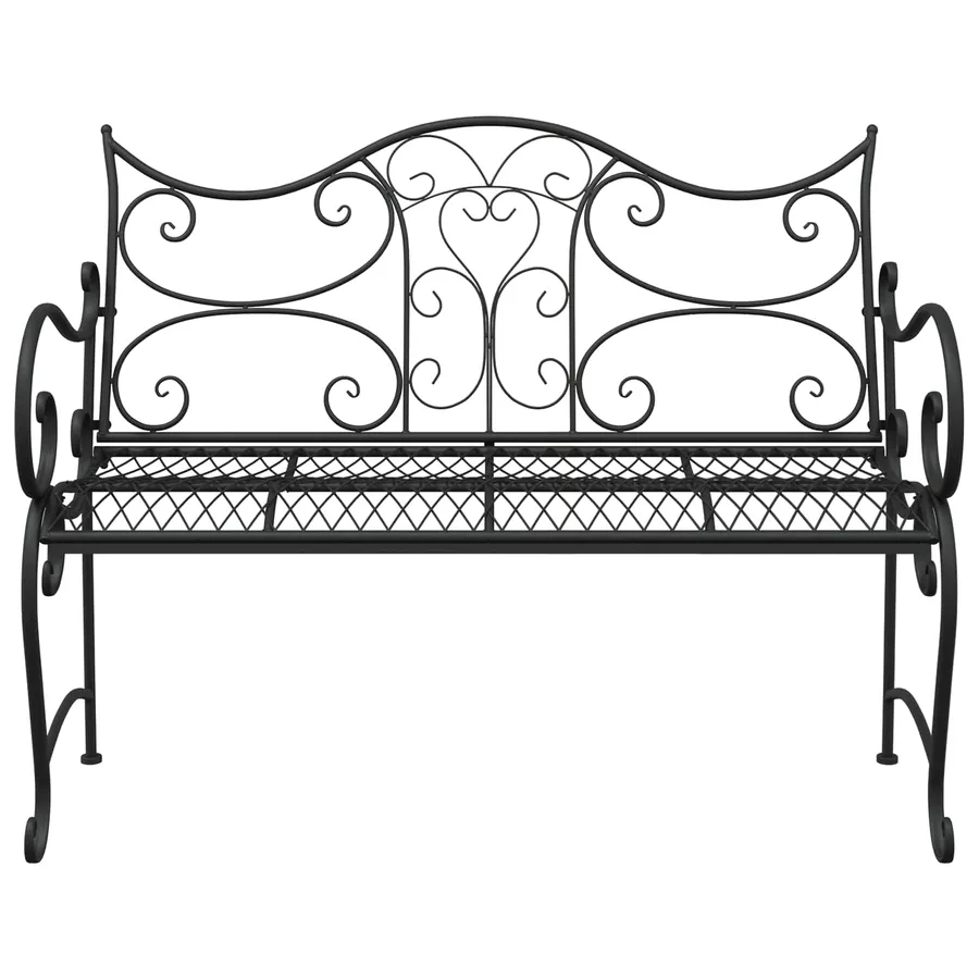 Banc de jardin 2-Nombre de places 114 x 56,5 x 90 cm Acier Noir - 3