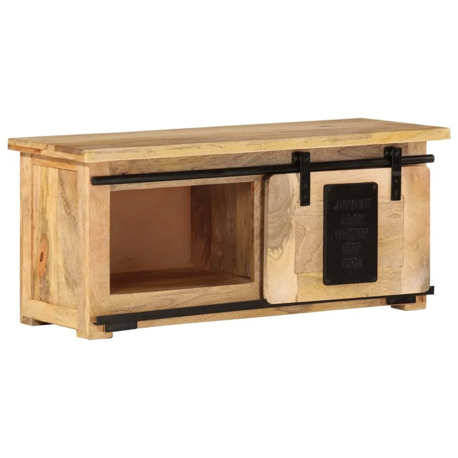 Meuble TV 90x35x40 cm Bois massif de manguier - 10