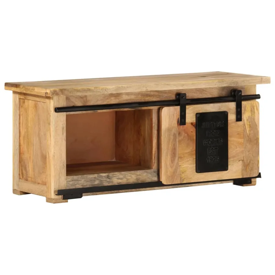 Meuble TV 90x35x40 cm Bois massif de manguier - 11