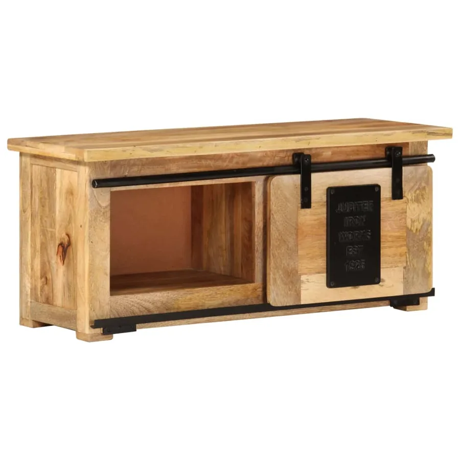 Meuble TV 90x35x40 cm Bois massif de manguier - 12