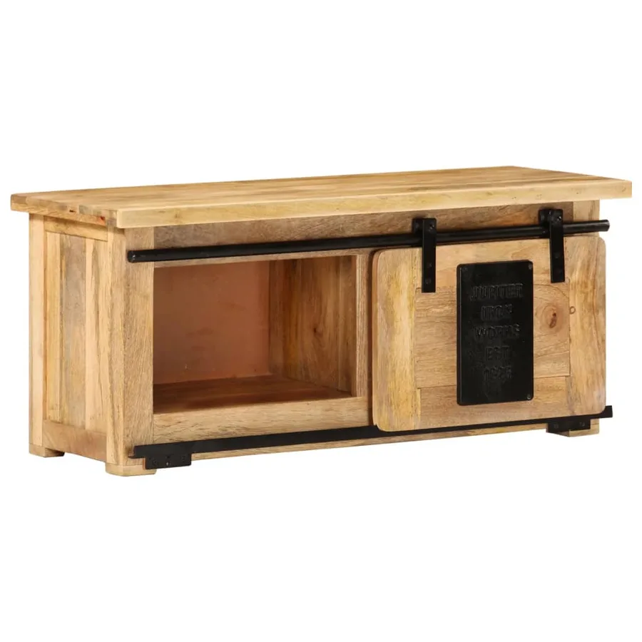 Meuble TV 90x35x40 cm Bois massif de manguier - 8