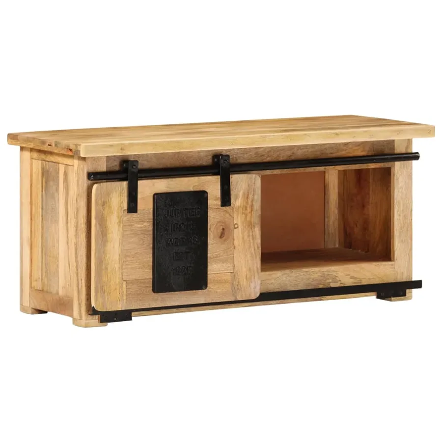 Meuble TV 90x35x40 cm Bois massif de manguier - 9