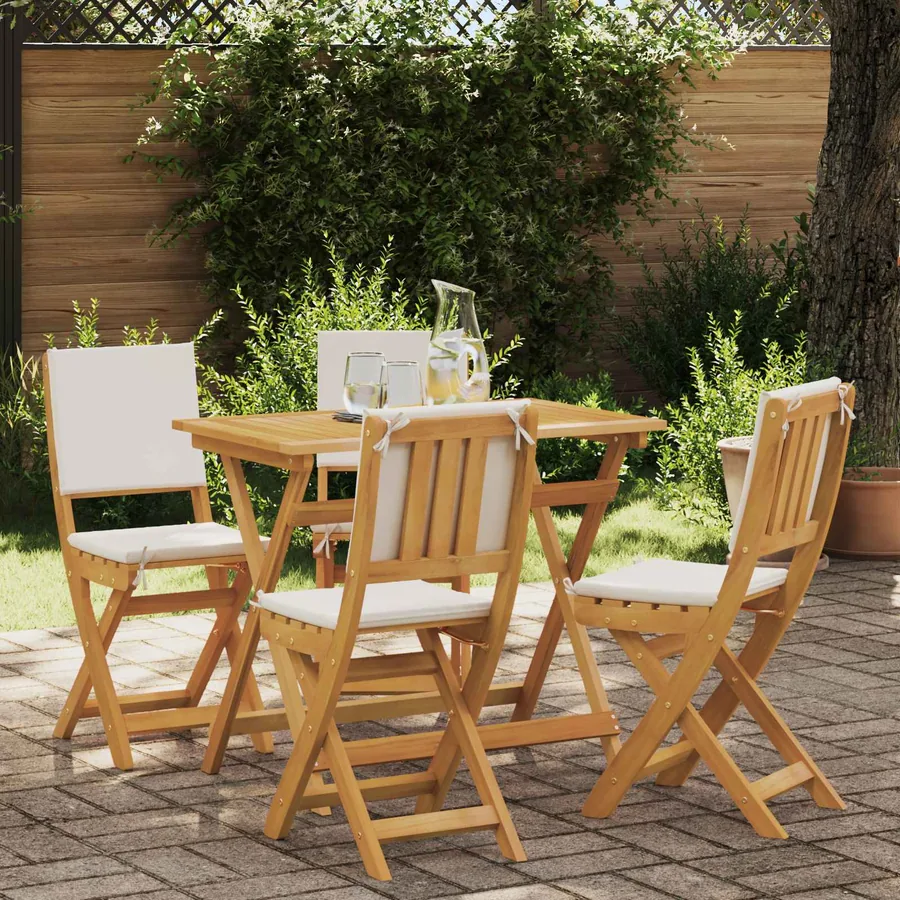 Chaises de bistrot d'extérieur 4 pcs Crème blanc