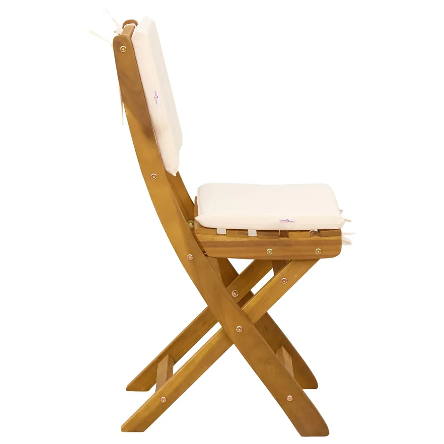 Chaises de bistrot d'extérieur 4 pcs Crème blanc - 7