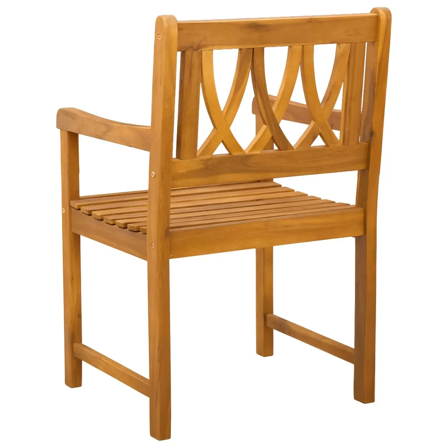 Chaises de jardin 8 pcs Naturel Bois d'Acacia Massif - 6