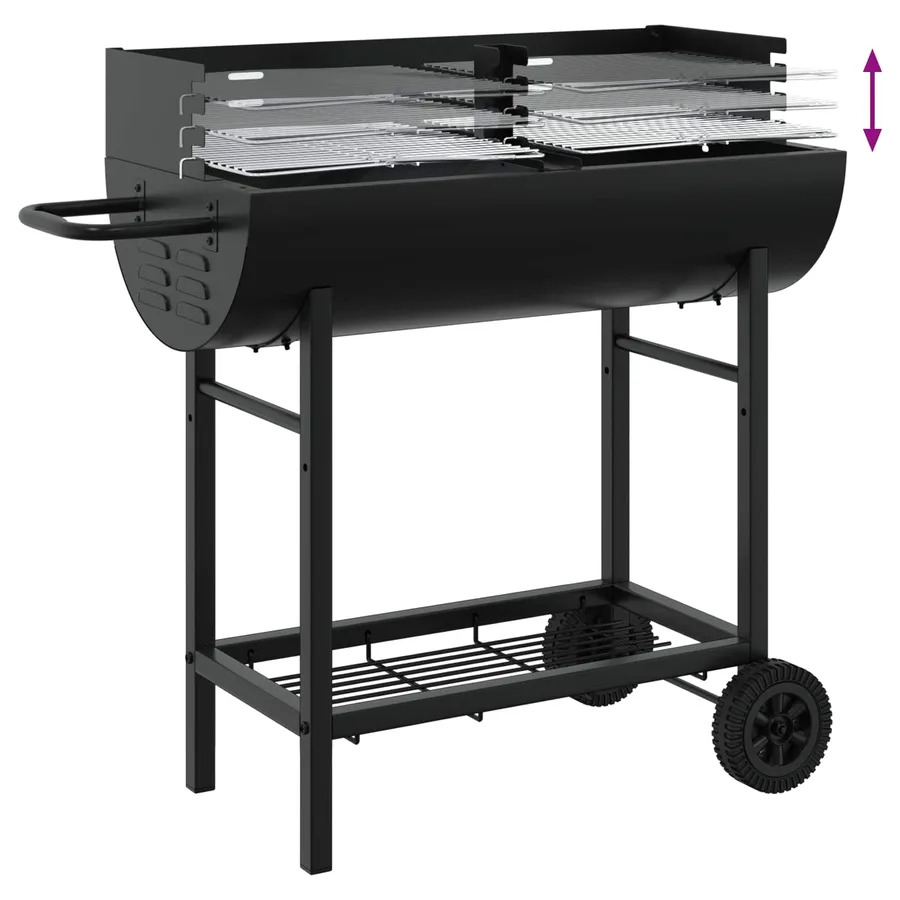 Grill charbon 96,5 x 42,5 x 88,5 cm Noir - 8