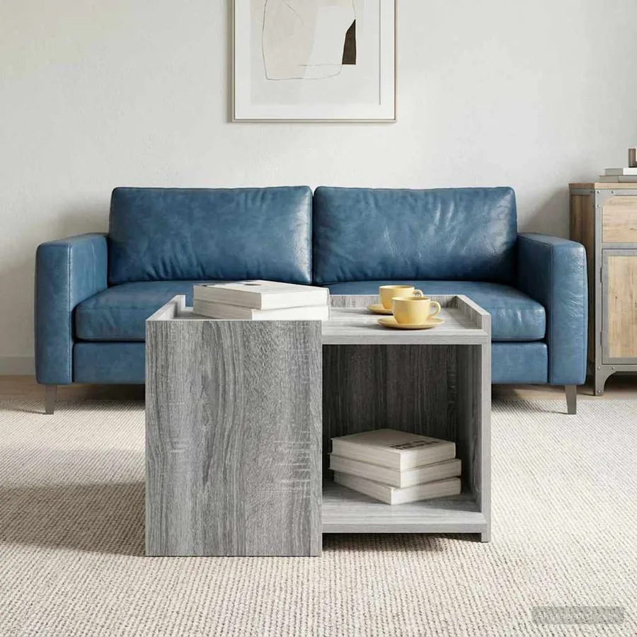Table basse Sonoma gris 50,5 x 50 x 33 cm Bois d'ingénierie - 4