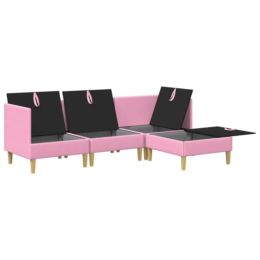 Canapé modulaire avec rangement 4 pcs Rose Tissu - 7