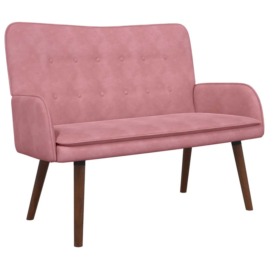 Sofa 2 places Rose 115 x 61 x 87 cm Velours - 2