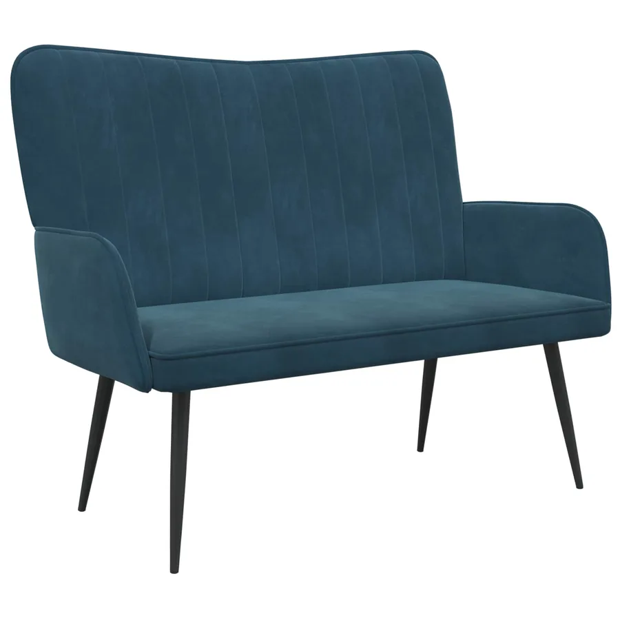 Sofa 2 places Bleu 115 x 61 x 87 cm Velours - 2
