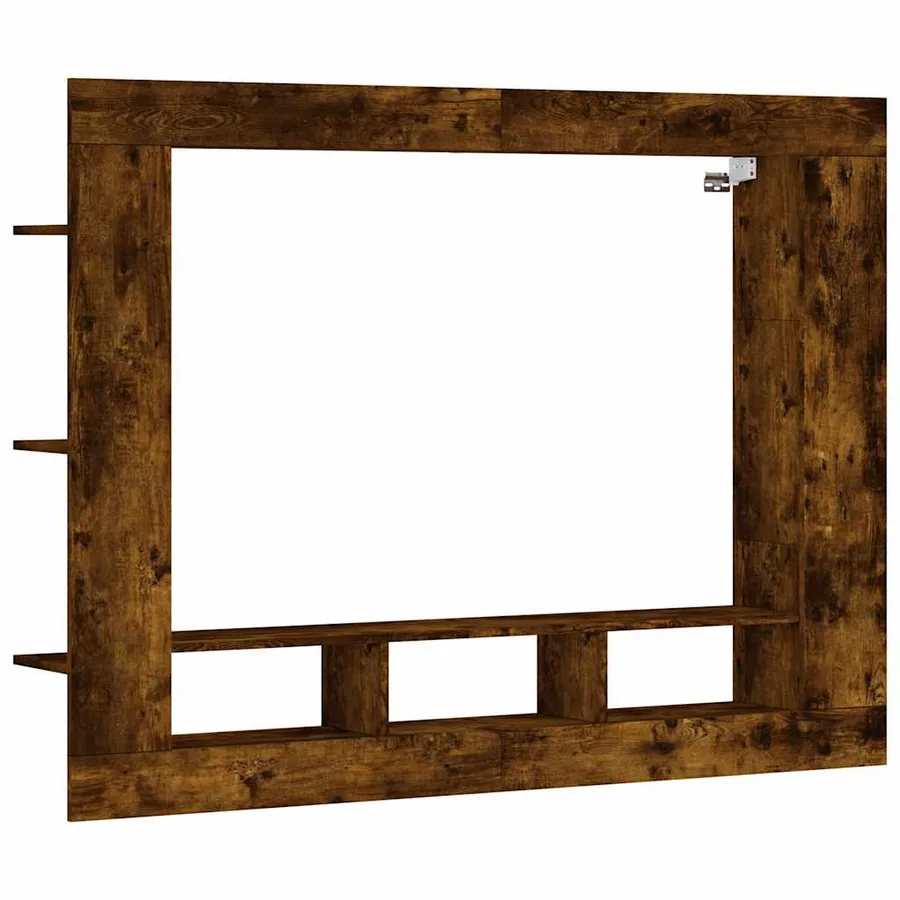 Meuble TV chêne fumé 152x22x113 cm bois d'ingénierie - 2