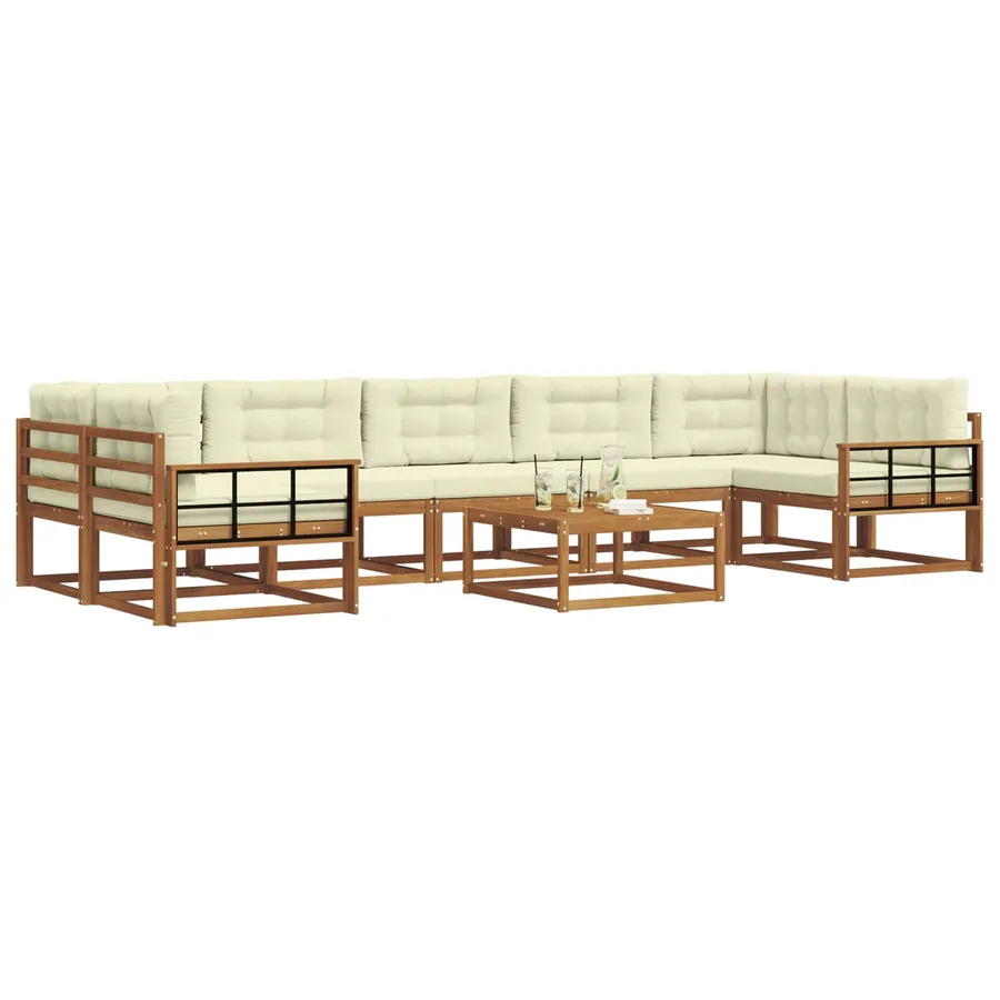 Ensemble de canapés d'extérieur 8 pcs Naturel et Crème - 3