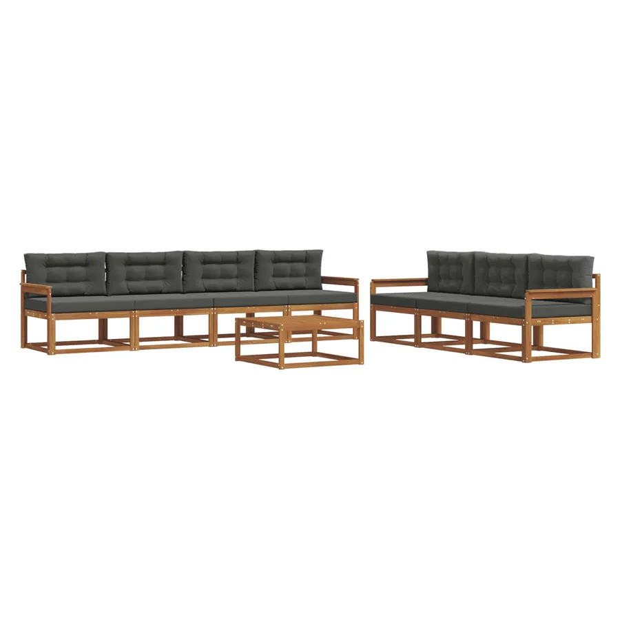 Ensemble de canapés d'extérieur 8 pcs Naturel et Anthracite - 2