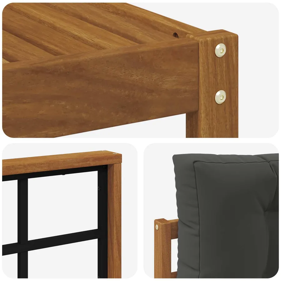 Ensemble de canapés d'extérieur 8 pcs Naturel et Anthracite - 6