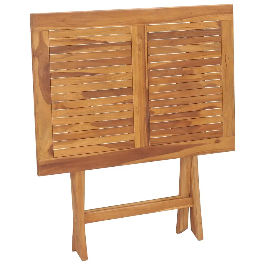 Table à dîner pliable de jardin 90x60x75 cm Bois de teck solide - 5