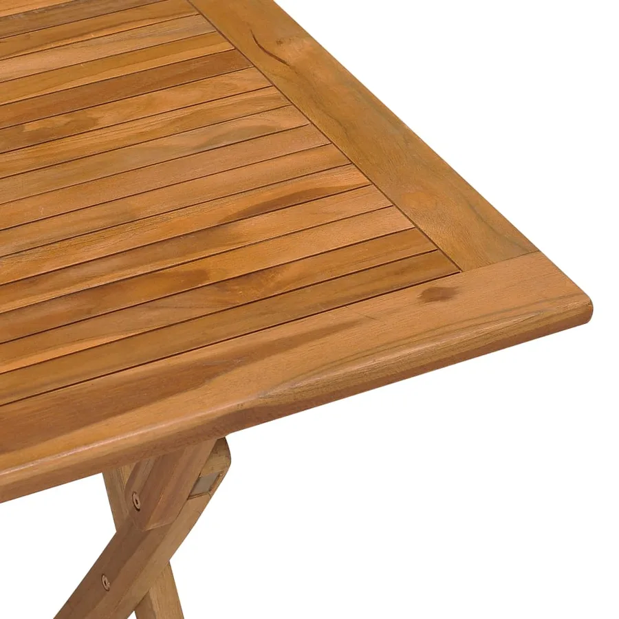 Table à dîner pliable de jardin 90x60x75 cm Bois de teck solide - 6