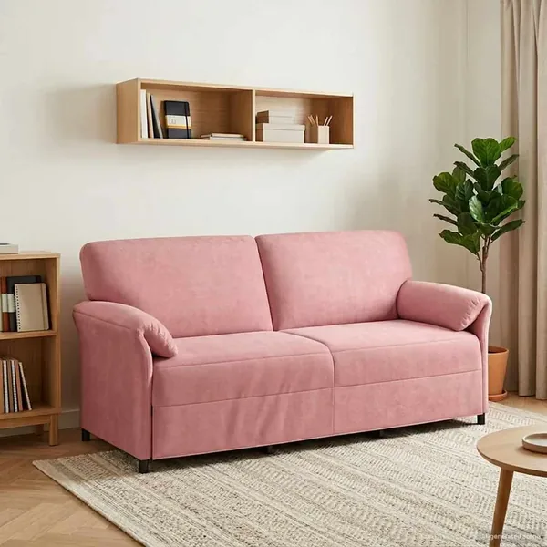 Sofa 3 places Rose 198 x 83 x 95 cm Velours