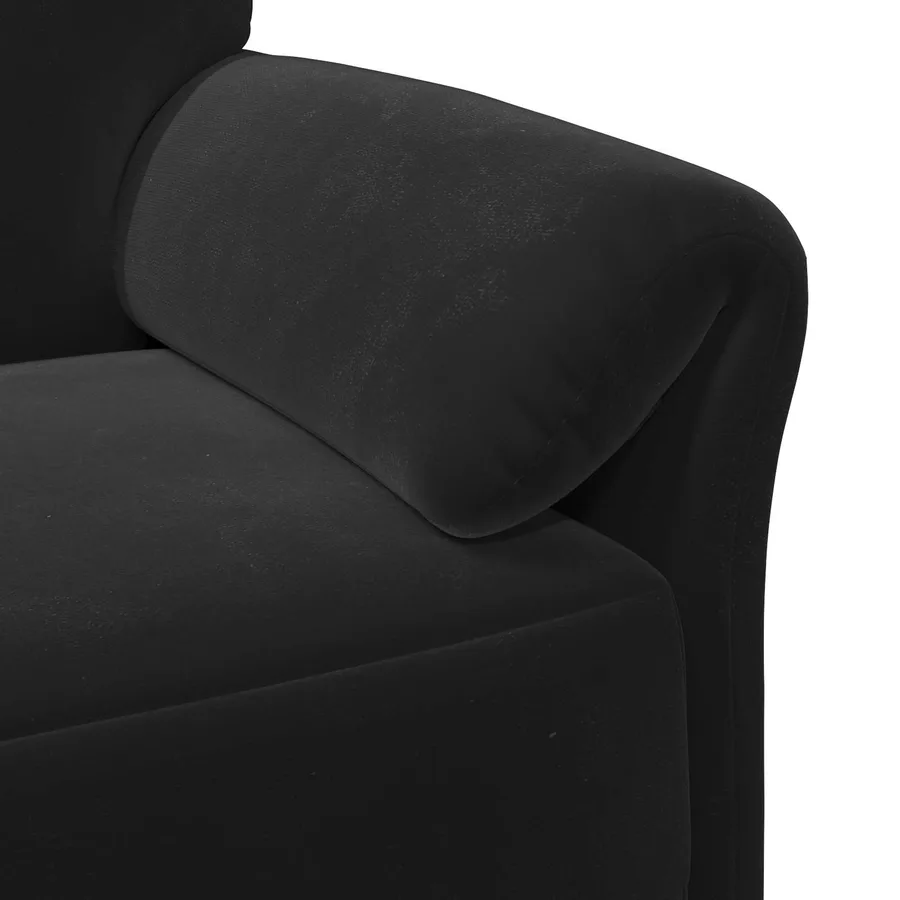 Sofa 3 places Noir 198 x 83 x 95 cm Velours - 6