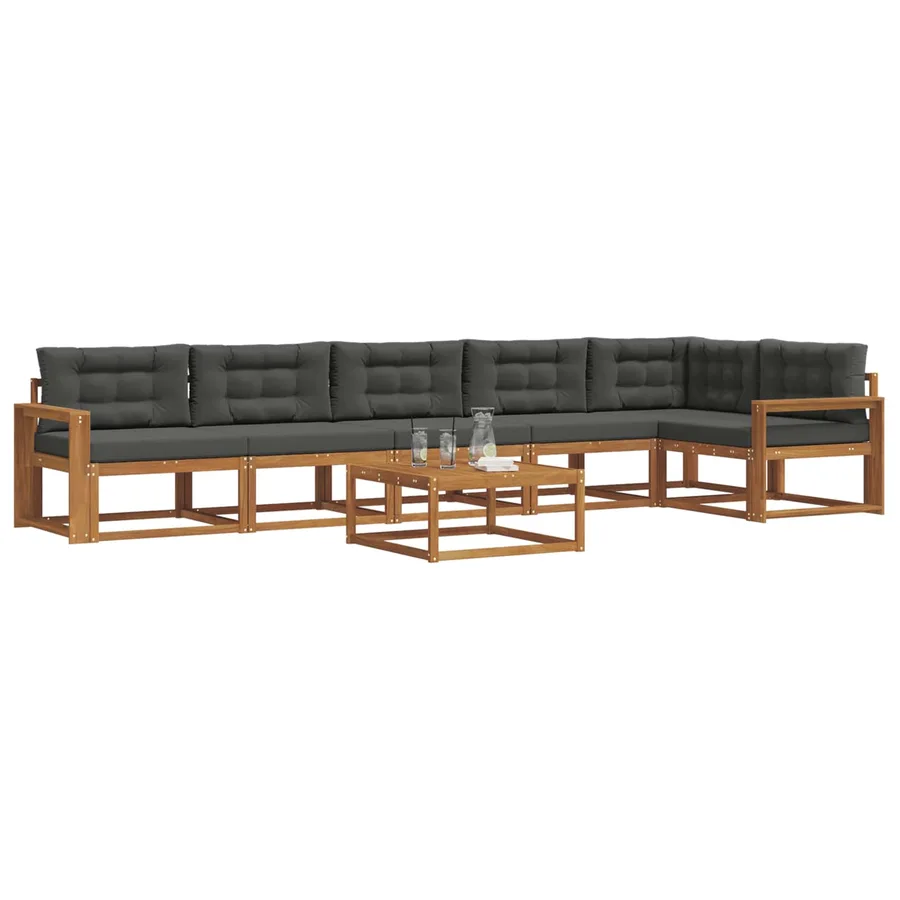 Ensemble de canapés d'extérieur 7 pcs Naturel et Anthracite - 3
