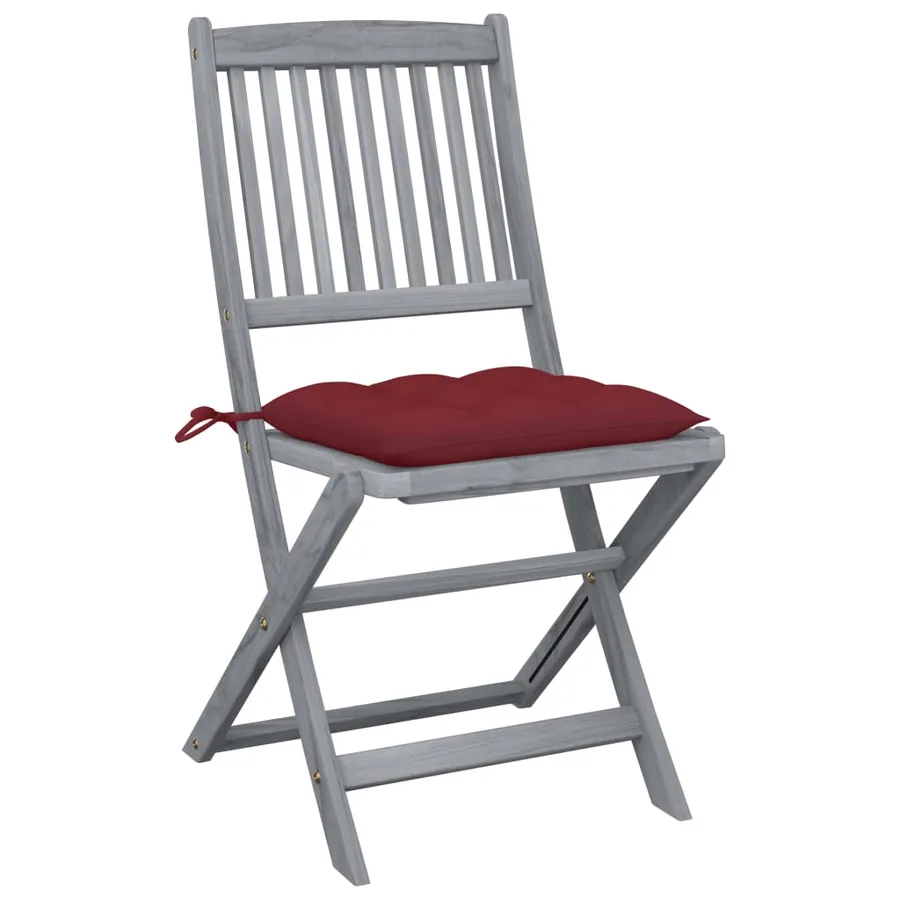 Chaises pliables d'extérieur lot de 6 et coussins Bois d'acacia - 2