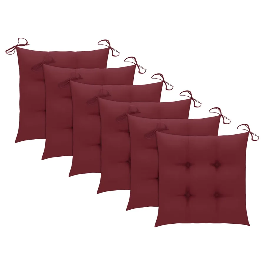 Chaises pliables d'extérieur lot de 6 et coussins Bois d'acacia - 9